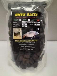 Pelety chytací s dírkou Hmyz/Black Halibut/Liver 20mm 1kg